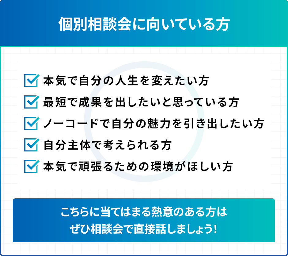 相談会に向いている方